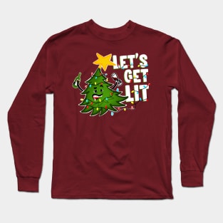 Let's get lit Tipsy Christmas Tree Long Sleeve T-Shirt